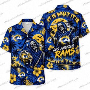 Los Angeles Rams Grim Reaper It Is What It Is Halloween Hawaiian Shirt