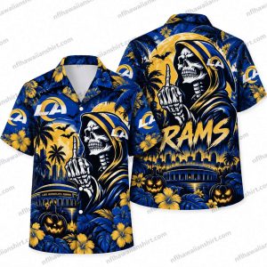 Los Angeles Rams Grim Reaper Praying Stadium Halloween Hawaiian Shirt