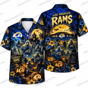 Los Angeles Rams Haunted Graveyard Ghost Night Halloween Hawaiian Shirt