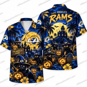 Los Angeles Rams Haunted Rams Pumpkin City Halloween Hawaiian Shirt