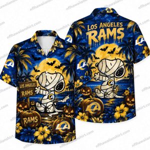Los Angeles Rams Snoopy Mummy Halloween Hawaiian Shirt