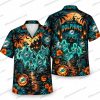 Miami Dolphins Cute Masked Cat Slasher Mashup Halloween Hawaiian Shirt Miami Dolphins Cute Masked Cat Slasher Mashup Halloween Hawaiian Shirt