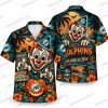 Miami Dolphins Horror Mask Ensemble Beach Bench Halloween Hawaiian Shirt Miami Dolphins Horror Mask Ensemble Beach Bench Halloween Hawaiian Shirt