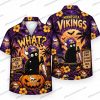 Minnesota Vikings Skeleton Good Vibes Halloween Hawaiian Shirt