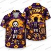 Minnesota Vikings Evil Clown Pumpkin Night Halloween Hawaiian Shirt Minnesota Vikings Evil Clown Pumpkin Night Halloween Hawaiian Shirt