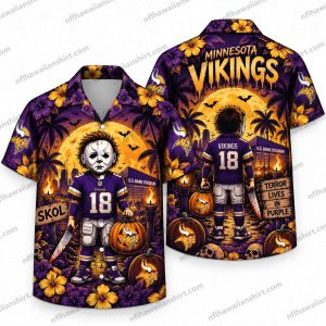 Minnesota Vikings Jason Voorhees Player Halloween Hawaiian Shirt