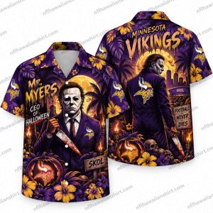 Minnesota Vikings Michael Myers CEO of Halloween Hawaiian Shirt