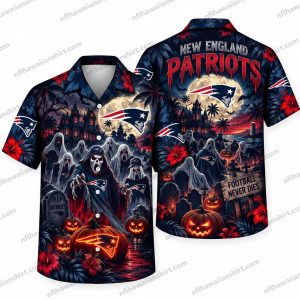 New England Patriots Ghost Patriots Graveyard Halloween Hawaiian Shirt