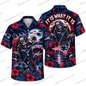 New England Patriots Grim Reaper It Is What It Is Halloween Hawaiian Shirt