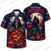 New England Patriots Ghostface Chainsaw Halloween Hawaiian Shirt