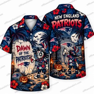 New England Patriots Horror Doll Graveyard Halloween Hawaiian Shirt