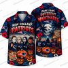 New England Patriots Grim Reaper Defiant Gesture Halloween Hawaiian Shirt New England Patriots Grim Reaper Defiant Gesture Halloween Hawaiian Shirt