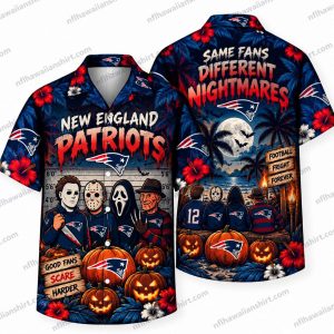 New England Patriots Horror Villains Fan Lineup Halloween Hawaiian Shirt