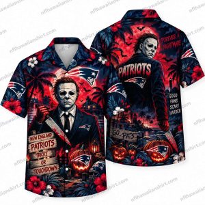 New England Patriots Michael Myers Pumpkin Night Halloween Hawaiian Shirt