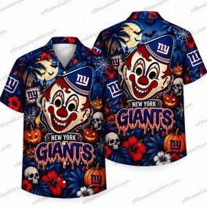 New York Giants Killer Clown Halloween Hawaiian Shirt