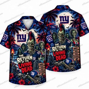 New York Giants Living Dead Football Ensemble Halloween Hawaiian Shirt