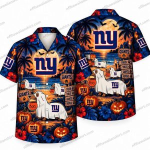 New York Giants Sheet Ghost Trick Or Treat Halloween Hawaiian Shirt