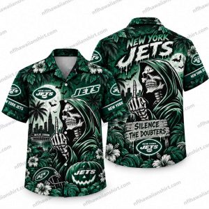 New York Jets Grim Reaper Silence the Doubters Halloween Hawaiian Shirt