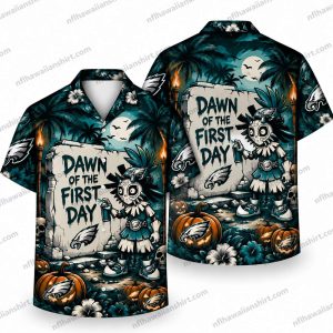 Philadelphia Eagles First Day Halloween Creature Hawaiian Shirt