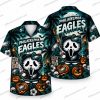Philadelphia Eagles Witch Pumpkin Graveyard Halloween Hawaiian Shirt