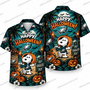 Philadelphia Eagles Snoopy Pumpkin Costume Halloween Hawaiian Shirt