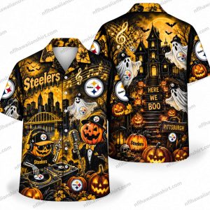 Pittsburgh Steelers Gothic Graveyard Halloween Hawaiian Shirt