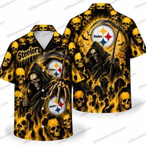 Pittsburgh Steelers Grim Reaper Collection Halloween Hawaiian Shirt