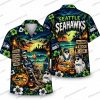 Seattle Seahawks Horror Clown Ghosts Halloween Hawaiian Shirt