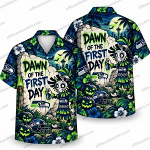 Seattle Seahawks First Day Owl Halloween Hawaiian Shirt
