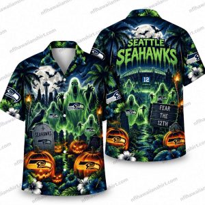 Seattle Seahawks Ghost Stadium Halloween Hawaiian Shirt