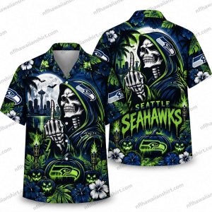 Seattle Seahawks Grim Reaper Prayer Halloween Hawaiian Shirt