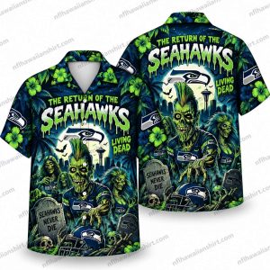 Seattle Seahawks Living Dead Fans Halloween Hawaiian Shirt