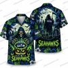 Seattle Seahawks Summerween Horror Ensemble Halloween Hawaiian Shirt Seattle Seahawks Summerween Horror Ensemble Halloween Hawaiian Shirt