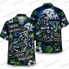 Seattle Seahawks Horror Icons Ensemble Halloween Hawaiian Shirt