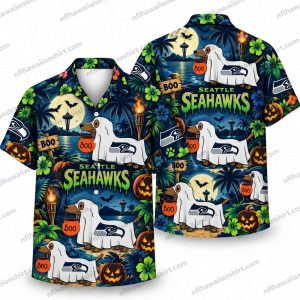 Seattle Seahawks Snoopy Ghost Costume Halloween Hawaiian Shirt