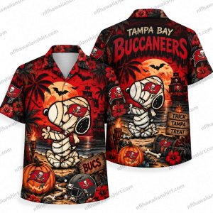 Tampa Bay Buccaneers Cartoon Mummy Pumpkin Night Halloween Hawaiian Shirt
