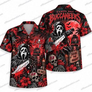 Tampa Bay Buccaneers Ghostface Knife Night Halloween Hawaiian Shirt