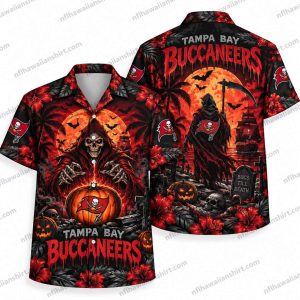 Tampa Bay Buccaneers Grim Reaper Team Orb Halloween Hawaiian Shirt