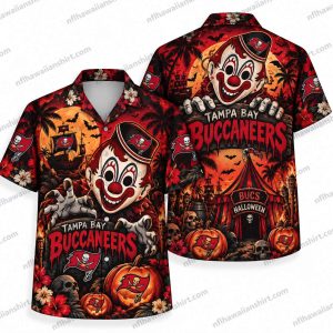 Tampa Bay Buccaneers Killer Clown Halloween Hawaiian Shirt