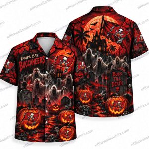 Tampa Bay Buccaneers Sheet Ghost Graveyard Halloween Hawaiian Shirt