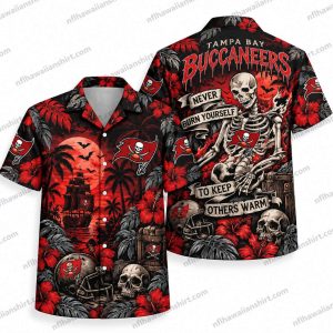 Tampa Bay Buccaneers Skeleton Fan Warmth Halloween Hawaiian Shirt