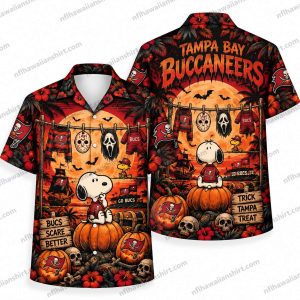 Tampa Bay Buccaneers Snoopy Mystery Masks Halloween Hawaiian Shirt