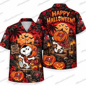 Tampa Bay Buccaneers Snoopy Pumpkin Costume Halloween Hawaiian Shirt