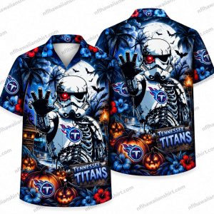 Tennessee Titans Armored Skeleton Trooper Halloween Hawaiian Shirt