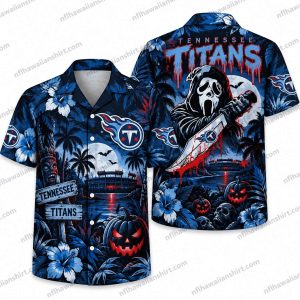 Tennessee Titans Ghostface Knife Stadium Halloween Hawaiian Shirt