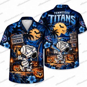 Tennessee Titans Mummy Football Moonlight Halloween Hawaiian Shirt