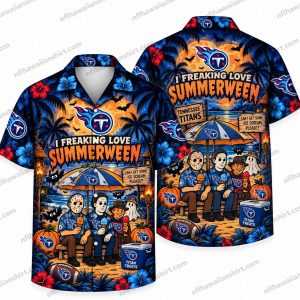 Tennessee Titans Slasher Ensemble Summerween Halloween Hawaiian Shirt