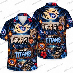 Tennessee Titans Slasher Ensemble Trick or Football Halloween Hawaiian Shirt