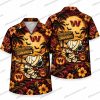 Washington Commanders Skeleton Halloween Beach Vacation Hawaiian Shirt