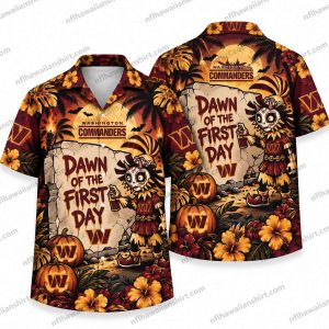 Washington Commanders First Day Halloween Creature Hawaiian Shirt